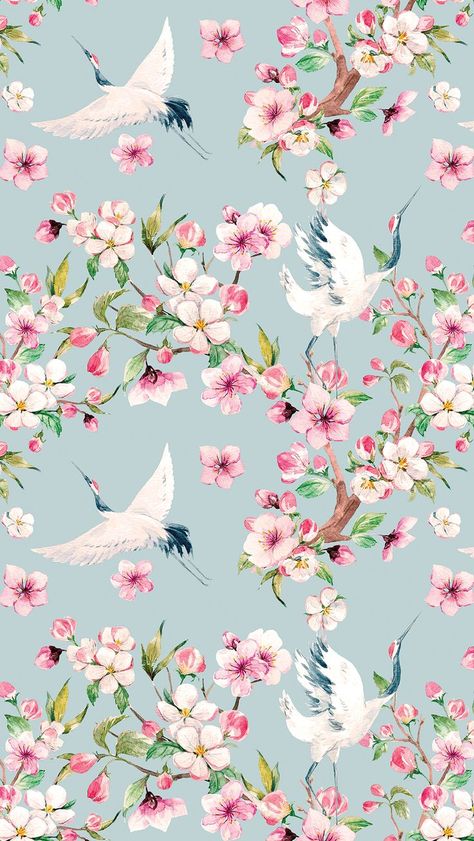 Bird Decorating Ideas, Vintage Bird Wallpaper, Set It Free, Japanese Animals, Watercolor Flowers Pattern, Blue Backdrop, Paisley Art, Pottery Painting Designs, On Wallpaper