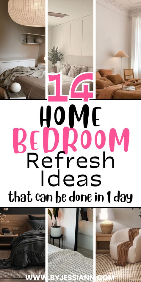 14 Home Bedroom Refresh Ideas - Cleaning & Decorating Tips Affordable Bedroom Ideas, Rearrange Bedroom, Rearranging Bedroom, Bedroom Ideas Master On A Budget, Cheap Bedroom Makeover, Creative Bedroom Decor, Bedroom Makeover Before And After, Small Bedroom Makeover, Dresser Decor Bedroom