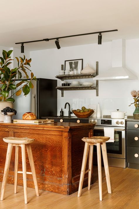 Mid Century Remodel, Farmhouse Vibes, Kitchen Addition, Wood Island, Glass Curtain Wall, Kitchen Transformation, Stone Dining Table, Van Der Rohe, Mies Van Der Rohe