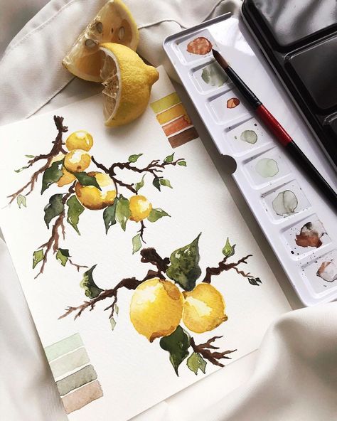 Watercolor Food Illustration, Botanical Sketchbook, Food Sketch, Anime Drawing Books, Sketchbook Art Journal, Botanical Drawings, Watercolour Tutorials, Art Inspiration Painting, Nature Illustration