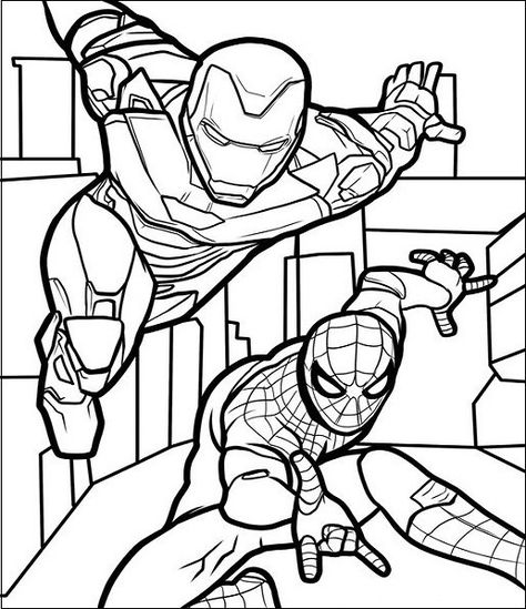 Spiderman And Iron Man Drawing, Iron Man Colouring Pages, Iron Man Coloring Pages Free Printable, Superhero Coloring Sheets, Spider Man Coloring Pages Free Printable, Boys Colouring Pages, Marvel Coloring Pages Free Printable, Ironman Coloring Pages, Spiderman Coloring Pages Free Printable