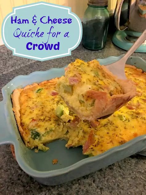 Payday Fudge, Quiche For A Crowd, Ham Cheese Quiche, Brunch For A Crowd, Omelet Recipes, Brunch Ideas For A Crowd, Payday Candy, Egg Bakes, Easy Tiramisu