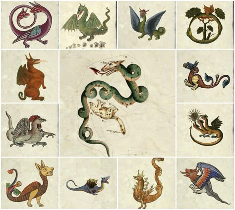 Post-Medieval to Victorian Dragons Folklore Dragon Tiles and Legend Medieval Maps, Medieval Drawings, Medieval Dragon, Medieval Artwork, Medieval Paintings, Art Chinois, Medieval Tapestry, 1 Tattoo, Medieval Manuscript