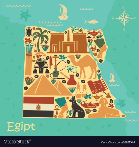 Map Of Egypt, Egypt Map, Egyptian Painting, Map Layout, Egypt Culture, Drawn Map, Old Egypt, Environmental Graphic Design, Egypt Art