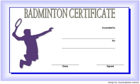 Badminton Certificate Template Free 2 In 2020 | Certificate pertaining to Best Badminton Achievement Certificates Badminton Certificate, Winner Certificate, Unique Fishing Gifts, Achievement Certificate, Blank Certificate Template, Badminton Tournament, Free Certificate Templates, Birth Certificate Template, Awards Certificates Template