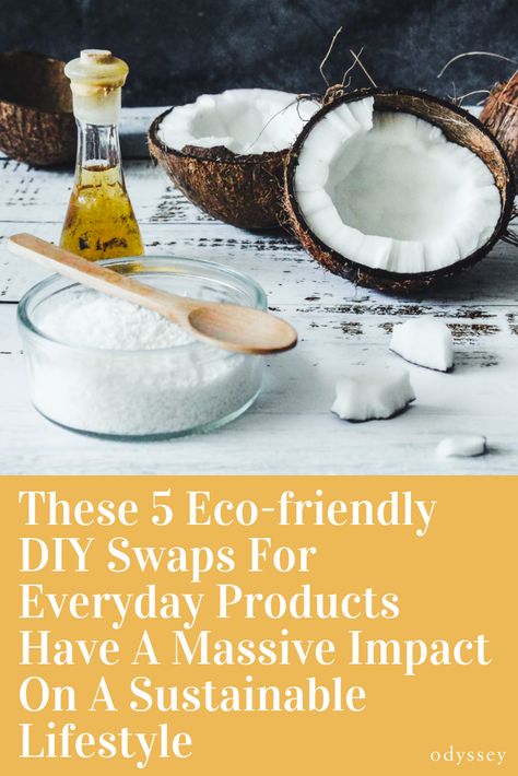 These 5 Eco-friendly #DIY Swaps For Everyday Products Have A Massive Impact On A #Sustainable Lifestyle Coconut Oil Skin Benefits, Virgin Coconut Oil Benefits, Butter Replacement, Coconut Oil Benefits, Cold Pressed Coconut Oil, Eco Friendly Diy, Cooking With Coconut Oil, Benefits Of Coconut, Coconut Oil Uses