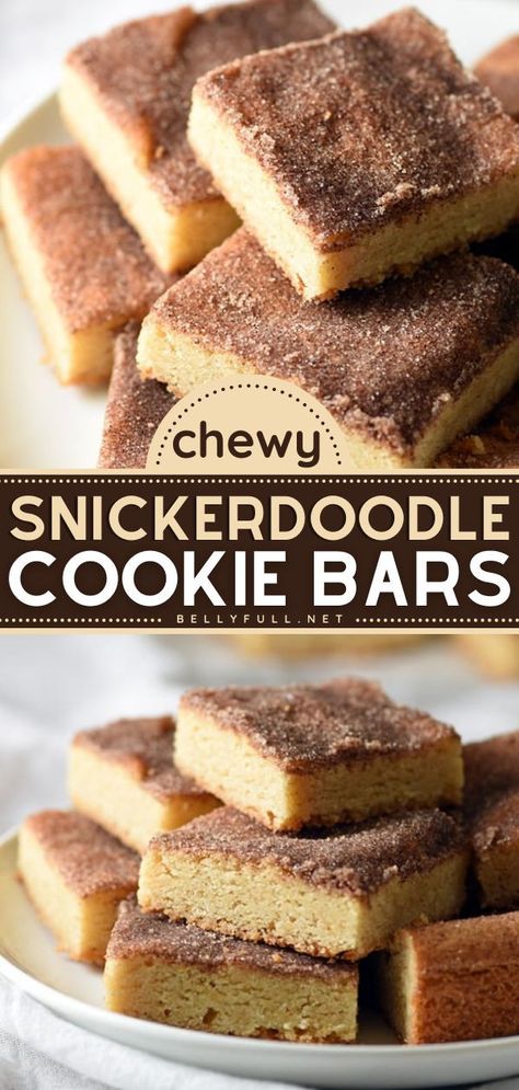 Snickerdoodle Bar, Snickerdoodle Cookie Bars, Apple Crumble Bars, Snickerdoodle Bars, Easy Dessert Bars, Snickerdoodle Cookie, 9x13 Baking Dish, Banana Chocolate Chip, Snickerdoodles