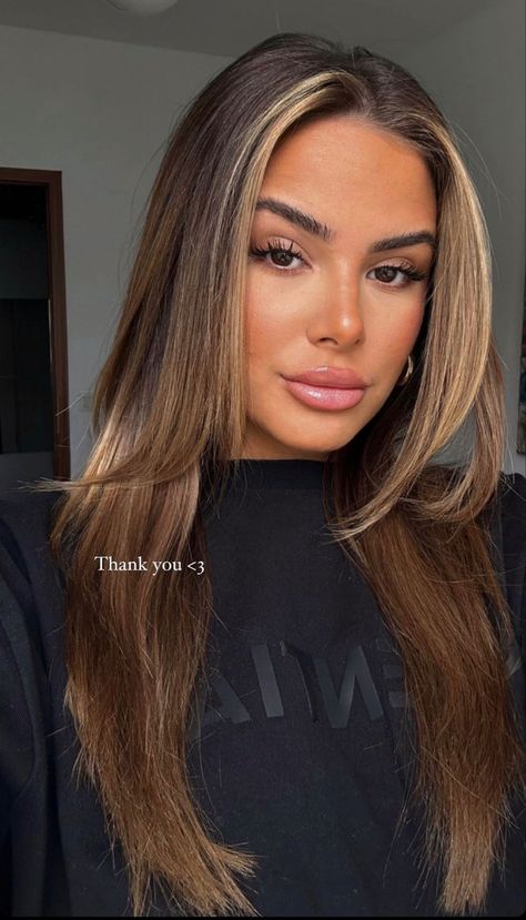 Asian Caramel Balayage, Honeycomb Hair Color, Chocolate Brown With Money Piece, Beyonce Highlights, Brown Hair On Fair Skin, Hair Colour For Brown Eyes, Scandi Hairline On Brown Hair, Highlights Around Face Brunette, Brown Hair Face Framing Highlights