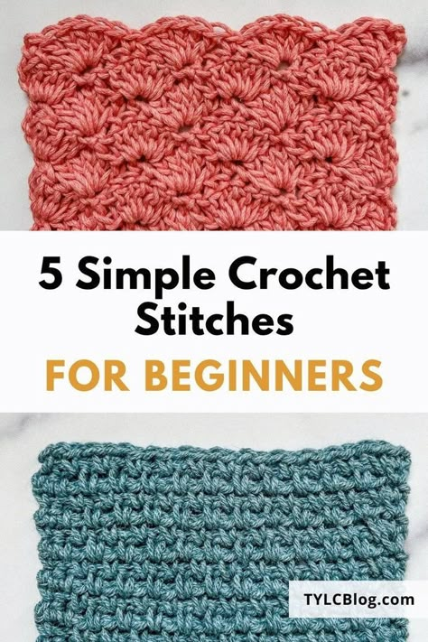 Explore five simple crochet stitch patterns perfect for beginners. Learn how to master the V stitch, moss stitch, griddle stitch, shell stitch, and more with these free crochet stitch patterns. Enhance your crochet techniques and create beautiful crochet projects easily. Crochet Ideas For Beginners Step By Step, Free Crochet Stitch Patterns, Moss Crochet Stitch, Learn Crochet Beginner, Crochet Moss Stitch, Crochet Stitch Patterns, V Stitch Crochet, Easy Beginner Crochet Patterns, Crochet Blanket Stitch Pattern