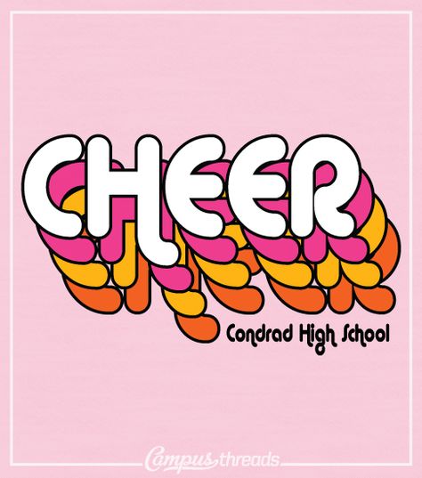 9128 Cheer T-shirt Script | High School Shirts School Spiritwear Ideas, Cheer Graphic Design, Cheer Shirt Ideas High School, Middle School Cheer Shirts, Cheer Tshirt Ideas, Retro Cheer Shirt, Cheer Logos Design, Cute Cheer Shirts Design, Cheerleader Shirt Ideas