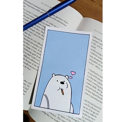 We Bare Bears Bookmark, Watercolor Calligraphy Quotes, We Bare Bear, Handmade Bookmarks Diy, Bookmarks Diy, Watercolor Calligraphy, Handmade Bookmarks, Snapchat Story, Hand Lettering Tutorial