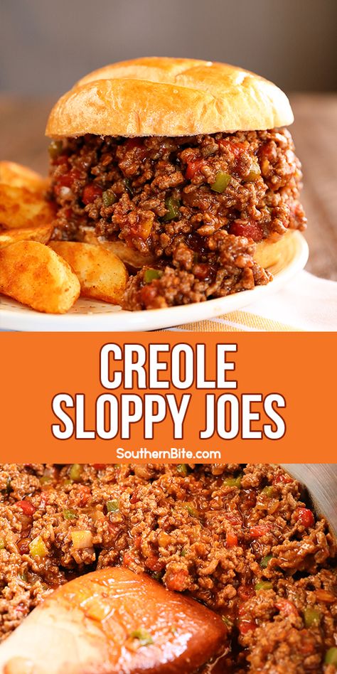 These Creole Sloppy Joes are a fun, kicked-up version of the classic sandwich that's packed with even more flavor!  The best part is you probably have just about everything you need for this recipe already in your pantry. #Sponsored by @tonychacheres Sloppy Joe’s, Sloppy Joe Bar, Sloppy Joe Recipes, Loose Meat, Creole Food, Sloppy Joe Recipe, Loose Meat Sandwiches, Homemade Sloppy Joes, Cajun Creole Recipes