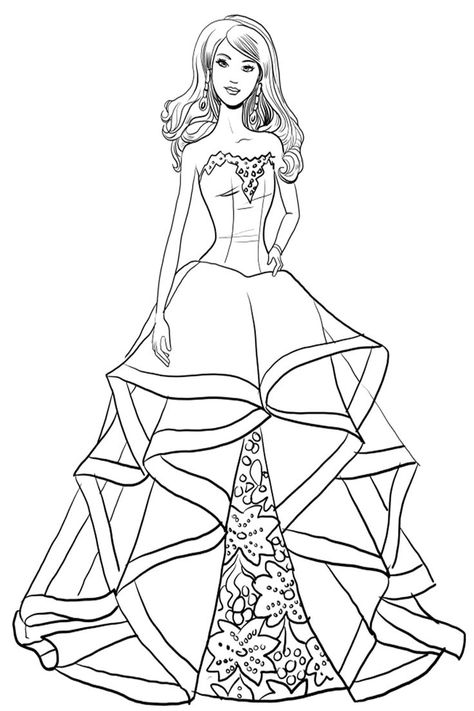 Barbie para colorir Rapunzel Coloring Pages, Belle Coloring Pages, Disney Modern, Elsa Coloring Pages, Fashion Coloring Book, Disney Princess Colors, Disney Princess Coloring Pages, Barbie Coloring, Barbie Coloring Pages