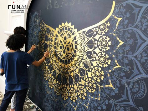 Mandala Wall Art Murals, Mandala Wall Painting, فن الرسم بالمسامير, Simple Wall Paintings, Mandala Wallpaper, Mandala Art Therapy, Wall Painting Decor, Mandala Design Pattern, Afrocentric Art