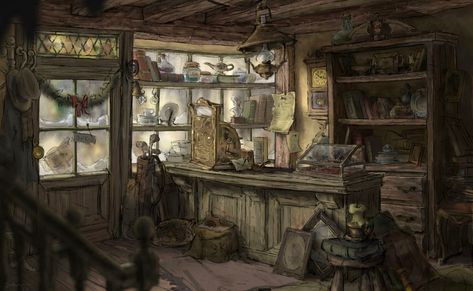 https://www.artstation.com/artwork/zAA5kq Room Concept Art, Interior Concept Art, Background Reference, Room Concept, Fantasy Shop, Store Room, Fantasy Rooms, Dnd Art, Interior Concept