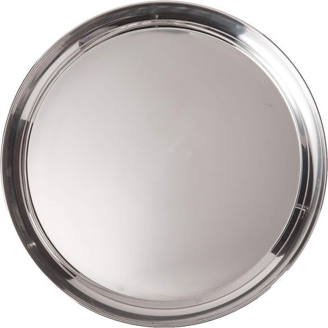 Amazon.com | Libertyware 16 Inch Round Stainless Steel Serving Tray, Silver: Stainless Bar Tray Mirror Finish: Serving Trays Bar Tray, Silver Trays, Serving Trays, Menu Design, Serving Tray, Tea Time, Seoul, Silver Plate, Tray