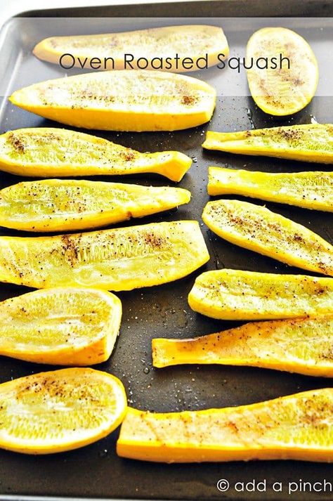 Oven Roasted Squash Recipe | Add a Pinch Oven Roasted Squash, Roasted Squash Recipes, Cook Squash, Zucchini Zoodles, Yellow Squash Recipes, Summer Squash Recipes, Squash Recipe, Roasted Squash, Yellow Squash