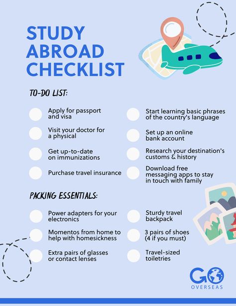 College Abroad Packing Lists, Study Abroad Checklist Student, Study Abroad Checklist, Study Abroad Aesthetic Germany, Study Abroad Tips, Teaching Abroad Aesthetic, Abroad Study Aesthetic, Study Abroad Motivation, Moving Abroad Aesthetic