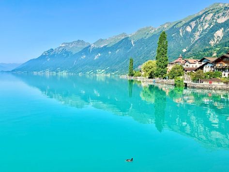 Lake Brienz is one of the prettiest, yet one of the most underrated lakes in Switzerland! Continue reading for all you need to know to visit Lake Brienz including how to get there, best time to visit, best things to do and best view points! | Switzerland | Best places to visit in Switzerland | Hidden gems in Switzerland | Best things to do in Switzerland | Switzerland bucket list | Lakes in Switzerland | Switzerland Travel | What to do in Switzerland | Switzerland photography | #myfaultycompass Lake Brienz Switzerland, Brienz Switzerland, Places To Visit In Switzerland, Lake Brienz, Best Of Switzerland, Switzerland Travel Guide, Places In Switzerland, Largest Waterfall, Beautiful Hikes