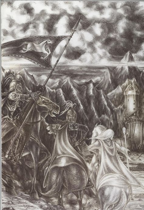 Helm's Deep by sauronthegreateye on DeviantArt Gustavo Dore, Ring Wraiths, Earth Artwork, Lotr Tattoo, Helms Deep, Pen Work, Middle Earth Art, Fantasy Tattoos, Fantasy Heroes