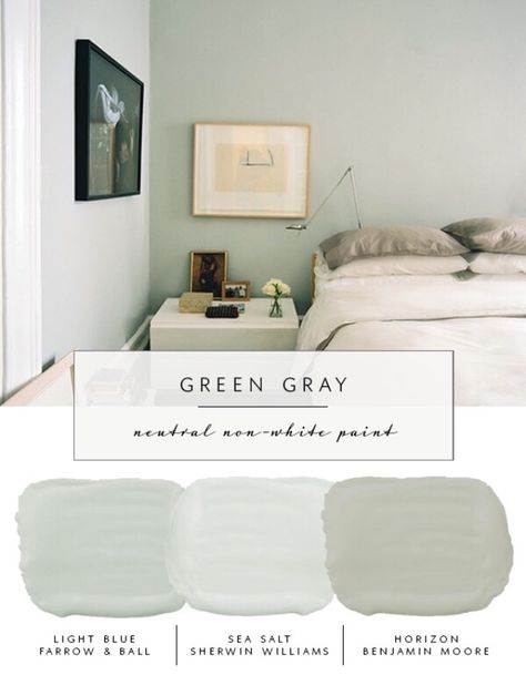 Muted Green Paint Colors Green Gray Paint, Best Neutral Paint Colors, Neutral Paint Colors, Gray Paint, Neutral Paint, Bedroom Paint Colors, Gray Bedroom, Trendy Bedroom, Interior Paint Colors