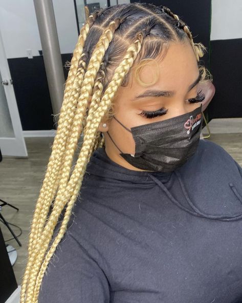 Braid Hair Dos, Red Weave Hairstyles, Jumbo Knotless, Big Box Braids, Blonde Box Braids, Big Box Braids Hairstyles, Feed In Braids Hairstyles, Blonde Braids, Box Braids Hairstyles For Black Women