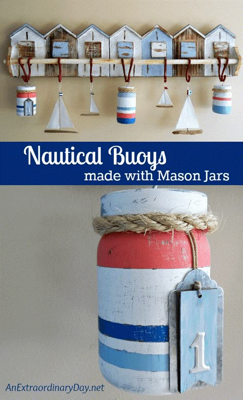 Diy Nautical Decor Bedroom, Diy Buoys How To Make, Diy Lake House Decor, Wooden Buoys, Diy Nautical Decor, Diy Nautical, Deco Marine, Nautical Diy, Nautical Crafts