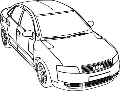 cool Audi Car A4 Coloring Page Gtr Coloring Pages, Bmw Coloring Pages, Audi A4 Drawing, Mclaren Coloring Pages, Sports Car Coloring Pages, Audi Sports Car, Car Coloring Pages, Audi Car, Strongest Animal