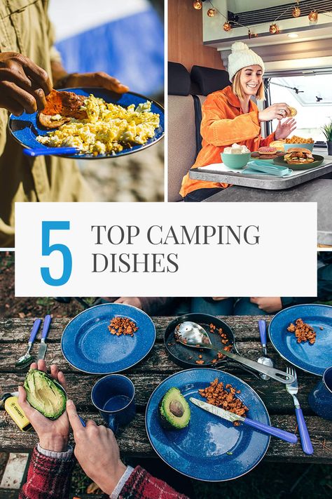 Camping is a great way to get away from the hustle and bustle of everyday life. But let's face it, camping can be pretty hard work! You have to set up camp, gather firewood, and cook over an open flame. With these top 5 camping dishes you'll be able to enjoy delicious meals without all the fuss. Best Rv Cookware, Camping Plates And Bowls, Camping Dishes Set, Camping Cookware Walmart, Camping Dinnerware, Cookware Vintage Camping, Camping Plates, Enamel Camping Dishes, Camping Dishes