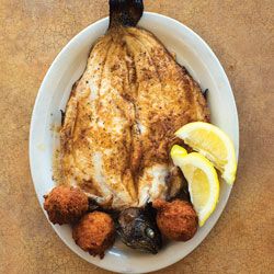 Recipes for Whole Fish | SAVEUR Whole Fish Recipes, Cornmeal Recipes, Hush Puppies Recipe, Cafe Rio, Trout Recipes, Cooking Fish, Yummy Seafood, Recipes Fish, Recipes Seafood