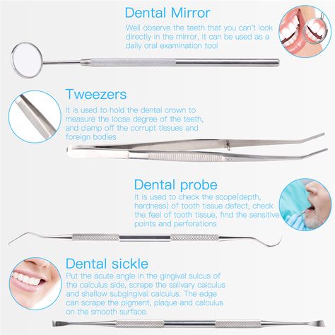 Some Dental Instruments  #dental #dentalHygiene #dentist #dentalcare #dentalhealth #dentalInformation Dental Instruments Names, Dentist Equipment, Dental Terminology, Dental Crowns, Dental Instruments, Dental Hygiene, Oral Hygiene, Teeth Cleaning, Dental Health