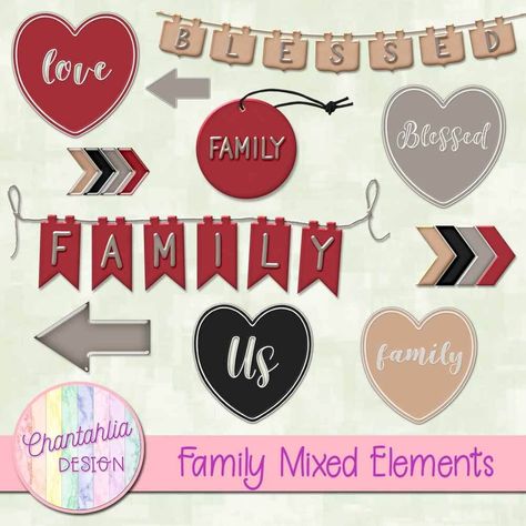 Family Word Art, Free Digital Scrapbooking Paper, Scrapbooking Freebies, Family Stickers, Digital Scrapbooking Freebies, Family Design, Memory Journal, Family Theme, Party Goods