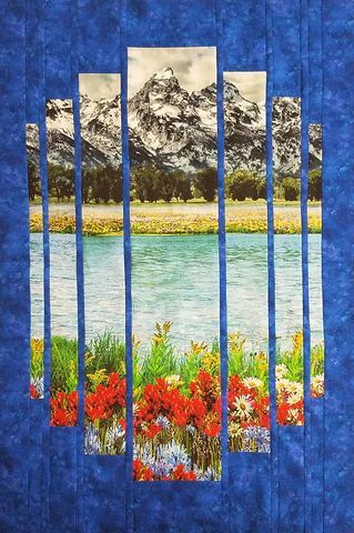 Mountain Quilt, Quilt Panels, Moon Quilt, Panel Quilt Patterns, Signal Hill, Fabric Panel Quilts, Bright Quilts, Mountain Quilts, Make A Quilt