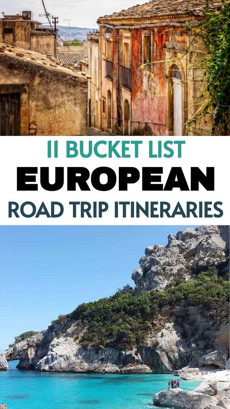 Rustic European buildings and scenic coastal cliffs featured under a title promoting European road trip itineraries. Best European Road Trips, Trips In Europe, Kids Travel Activities, Travel Songs, Best Road Trips, European Road Trip, Historic Landmarks, Family Road Trip, Road Trip Europe