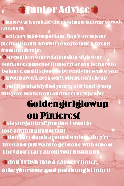 Junior Year Advice, High School Advice Junior, Junior Year High School Advice, Junior Year High School Quotes, Tips For Junior Year Of High School, Junior Year High School Tips, Junior Year Essentials, Junior Year High School Outfits, Highschool Advice