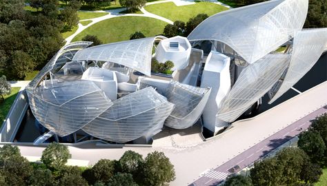 Frank Gehry's Scalloped Glass Louis Vuitton Foundation Center Nears Completion in Paris | Inhabitat - Green Design, Innovation, Architecture, Green Building 2014 Frank Gehry Architecture, Gehry Architecture, Architecture Cool, Daniel Libeskind, Rem Koolhaas, Frank Gehry, Living Modern, Interesting Buildings, Amazing Buildings