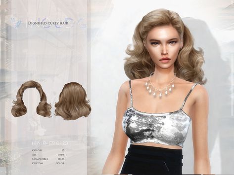 Sims 4 Cc Hair Shag, Editing Hair, Sims 4 Curly Hair, 40s Hairstyles, Sims 4 Piercings, 50s Hairstyles, Cc Hair, French Curl, Pelo Sims