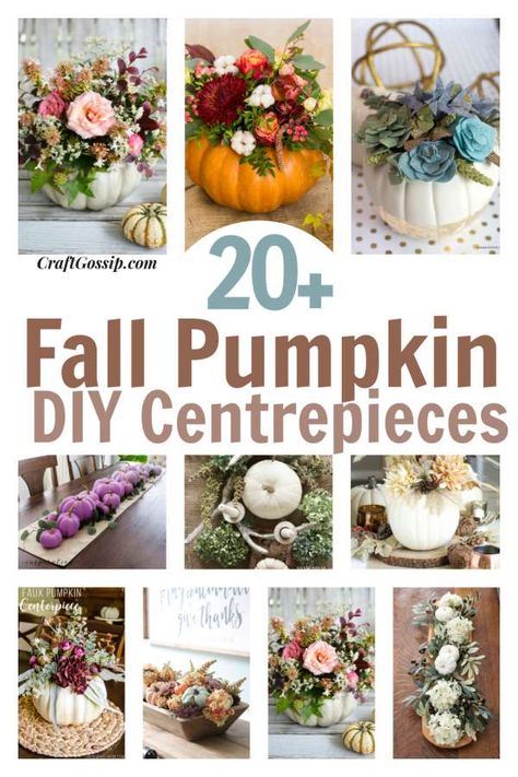 Themed Tablescapes, All About Pumpkins, Pumpkin Table Centerpiece, White Pumpkin Centerpieces, Diy Floral Centerpieces, Pumpkin Bouquet, Themed Centerpieces, Fall Pumpkin Centerpieces, Pumpkin Vase