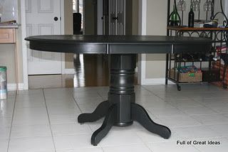 Refinishing dining room table tutorial. Chair Transformation, Black Kitchen Table, Painted Kitchen Tables, Kitchen Table Makeover, Amazing Kitchen, Black Dining Room, Table Makeover, Dining Table Black, Table And Chair