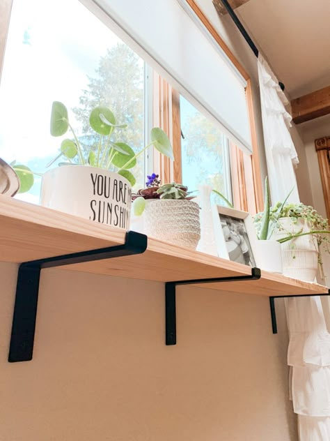 DIY Window Plant Shelf Indoor Plant Shelf Ideas, Diy Window Plant Shelf, Plant Shelf Ideas, Indoor Plant Shelf, Window Shelf For Plants, Window Sill Shelf, Window Plant Shelf, Windowsill Shelf, Window Plants