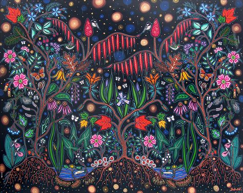 Artist Christi Belcourt on Kindness and Sacred Earth | Bioneers Christi Belcourt, Indigenous Peoples Day, Eclectic Art, Brand Board, Indigenous Art, Native Art, Native American Art, Dots Art, Album Art