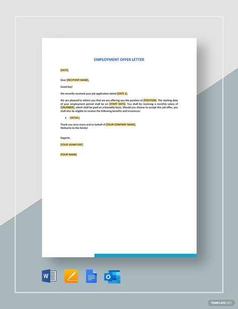 Employment Offer Letter Employment Offer Letter, Employment Verification Letter, Job Offer Letter, Writing An Application Letter, Job Letter, Offer Letter, Lettering Download, Application Letters, Welcome To The Family