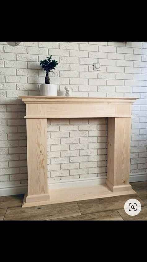 Diy Fake Fireplace Mantle, Repurposed Mantle, Fake Fireplace Ideas Living Rooms, Faux Foyer, Pallet Fireplace, Diy Fireplace Mantle, Wooden Fireplace Surround, Wood Mantle Fireplace, Diy Fireplace Mantel