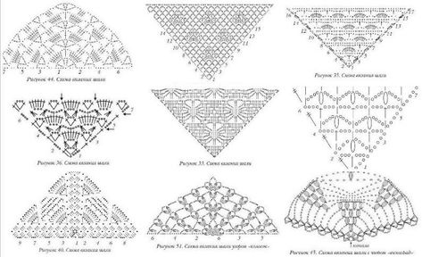 ergahandmade: Crochet Shawl 10 Diagrams Crochet Shawl Diagram Charts, Crochet Shawl Chart, Crochet Shawl Diagram Triangles, Diagram Crochet, Crochet Scarf Diagram, Crochet Triangle Shawl, Crochet Triangle Shawl Pattern, Crochet Angel Pattern, Crochet Shawl Diagram