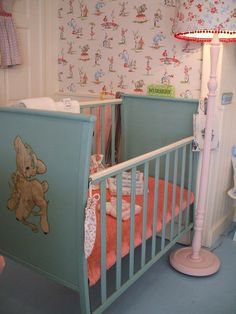 1950s baby cribs | Doll E Crib By Amsco Original Blue W Mattress ... Vintage Baby Cribs, Vintage Baby Nursery, 1950s Furniture, Vintage Lamb, Bed Crib, Vintage Crib, Retro Baby, Deco Retro, Vintage Nursery