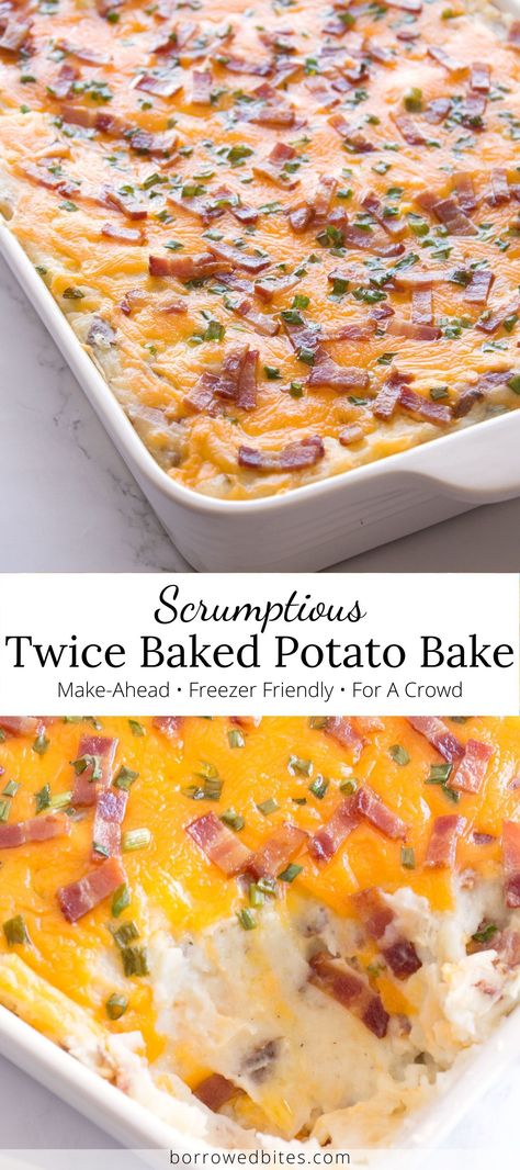 Baked Potato Bake, Loaded Baked Potato Sheet Pan, Loaded Twice Baked Potatoes Casserole, Twiced Baked Potatoe Casserole, Make Ahead Twice Baked Potato Casserole, Twice Baked Potatoes For A Crowd, Freezer Potato Casserole, Freezer Potato Recipes, What To Do With Leftover Baked Potatoes