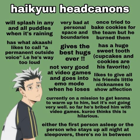 Akaashi Headcanons, Bokuto Headcanons, Kenma Spicy Headcanons, Haikyuu Spicy Headcanons, Bokuaka Headcanons, Kuroken Headcanons, Bokuto Kinnie, Haikyuu Kinnies, Haikyuu Headcanons Cute