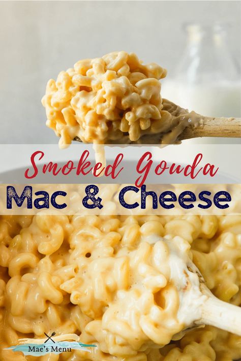 Looking for a new stovetop mac and cheese recipe? Look no further than this Smoked Gouda Mac and Cheese! This quick dinner recipe is comforting, satisfying, and ready in less than 20 minutes! Try out this gouda mac and cheese recipe today! Mac And Cheese With Smoked Gouda, Smoked Gouda Mac And Cheese Baked, Crockpot Gouda Mac And Cheese, Smoked Guada Mac And Cheese, Baked Gouda Mac And Cheese, Smoked Gouda Mac And Cheese Recipe, Mac And Cheese Gouda, Gouda Mac And Cheese Recipe, December Meals