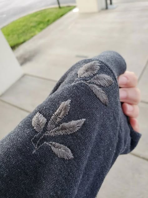 I Accidentally Got Bleach Stains On A Brand New Hoodie. This Is My First Time Attempting Embroidery, Too! Mending Clothes, Zero Waste Fashion, Pen Stain, Make Do And Mend, Visible Mending, Repair Clothes, Knee Patches, I Accidentally, Diy Tips