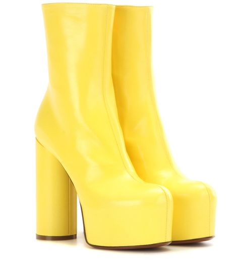 Yellow Platform Boots, Yellow Platform Heels, Yellow Shoes Heels, Leather Platform Boots, Real Leather Boots, Yellow Clothes, Dr Shoes, Yellow Boots, Yellow Heels